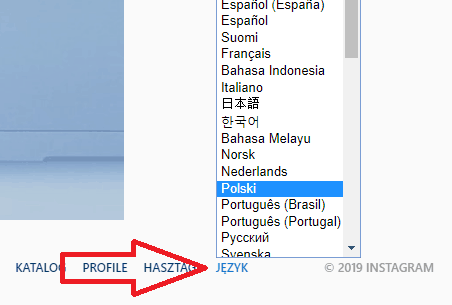 jak zmienić język na instagramie na polski